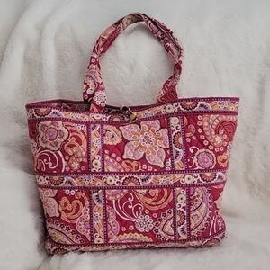 Vera Bradley Quilted Large Toggle Tote Purse in Raspberry Fizz